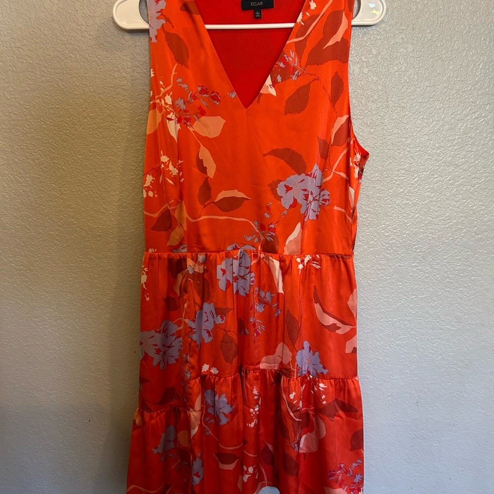 Eclair Orange Floral Midi Dress